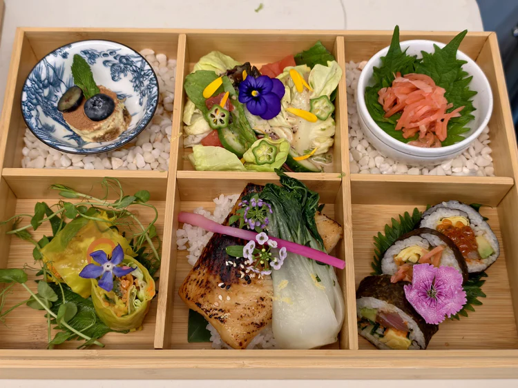 A colorful Kaiseki Bento Box from Culinart Catering