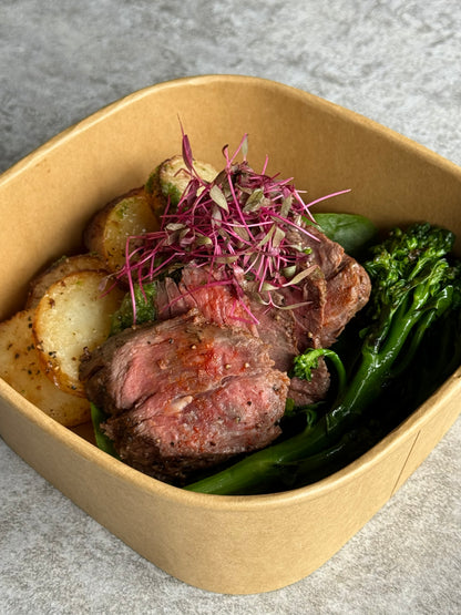 Chargrilled Beef w/ Roast Potatoes & Chimichurri Sauce