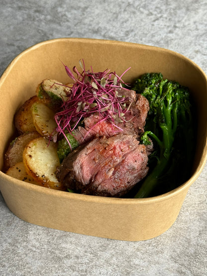 Chargrilled Beef w/ Roast Potatoes & Chimichurri Sauce