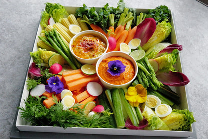 Vegetable Crudites w/ Hummus & Romesco