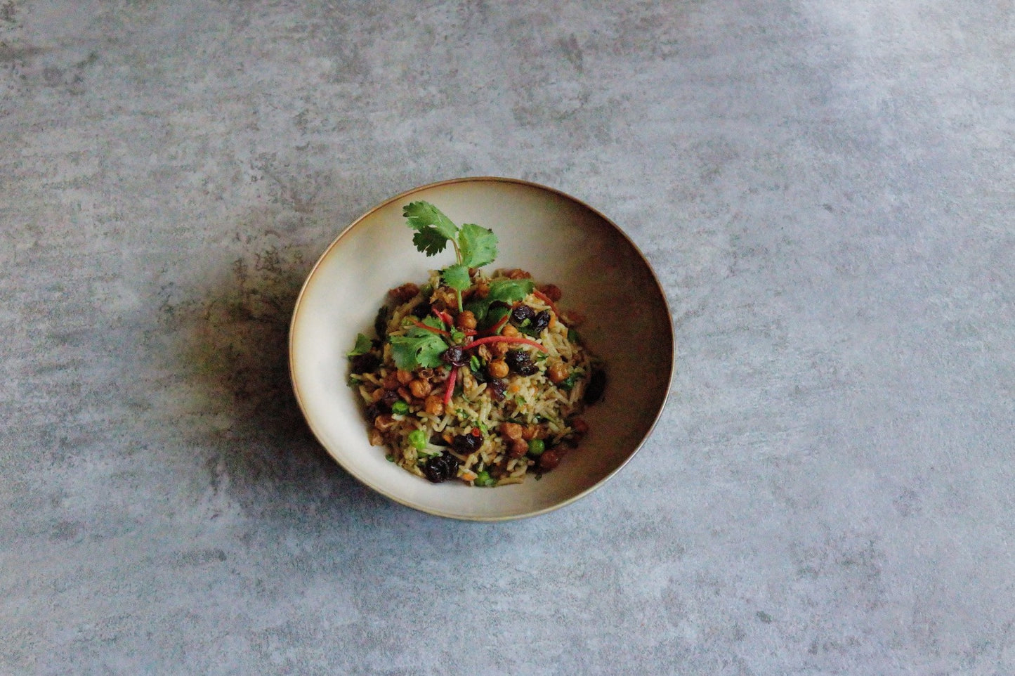 Herbed Basmati Rice w/ Crispy Chickpeas & Golden Raisins