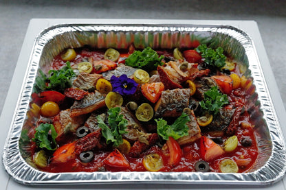 Mediterranean Baked Fish w/ Olives and Sun-Dried Tomato Sauce