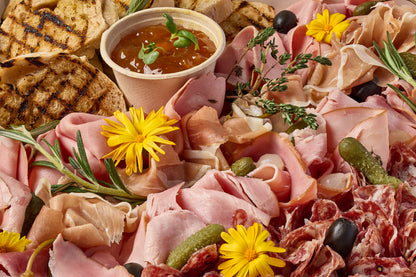 Charcuterie Box w/ Parma Ham, Chorizo, Mortadella, Honey Roast Ham, Pickles & Sourdough